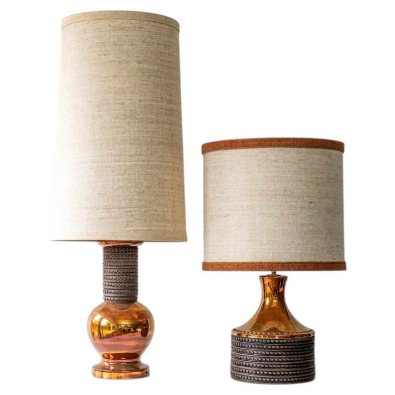 1 of the 2 Bitossi Ceramic Lamps for Bergboms, Lampshades by R. Houben