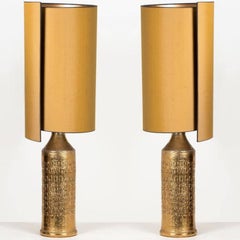 1 of the 2 Bitossi Lamps for Bergboms, with Custom Made Shades by René Houben