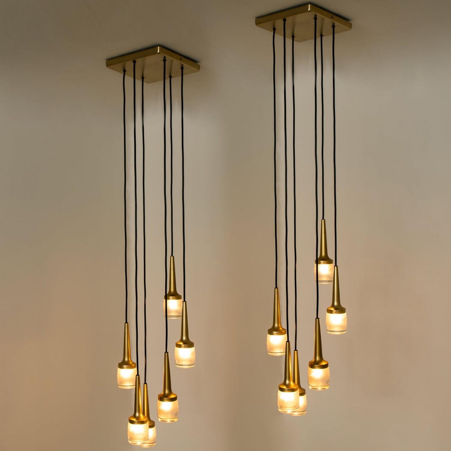 1 dei 2 apparecchi a cascata in vetro d'ottone di Staff, 1969 in vendita 5