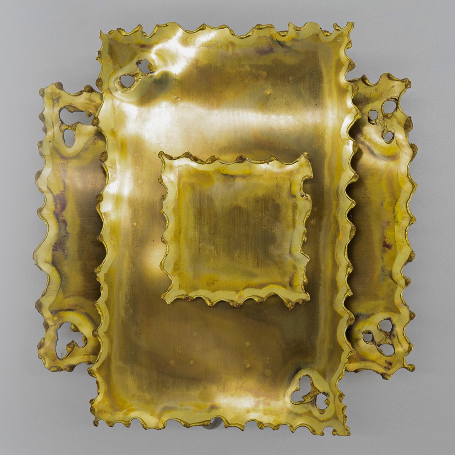 1 de las 2 Lámpara de pared de latón de Holm Sorensen, Dinamarca 1960 Brutalista en venta