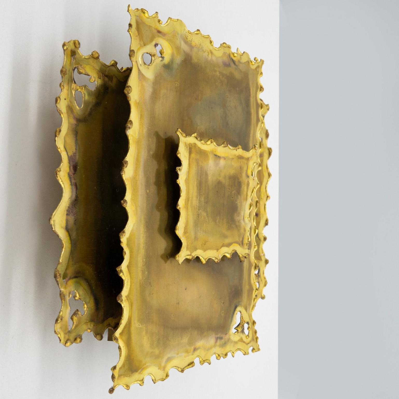 1 de las 2 Lámpara de pared de latón de Holm Sorensen, Dinamarca 1960 en Bueno estado para la venta en Rijssen, NL