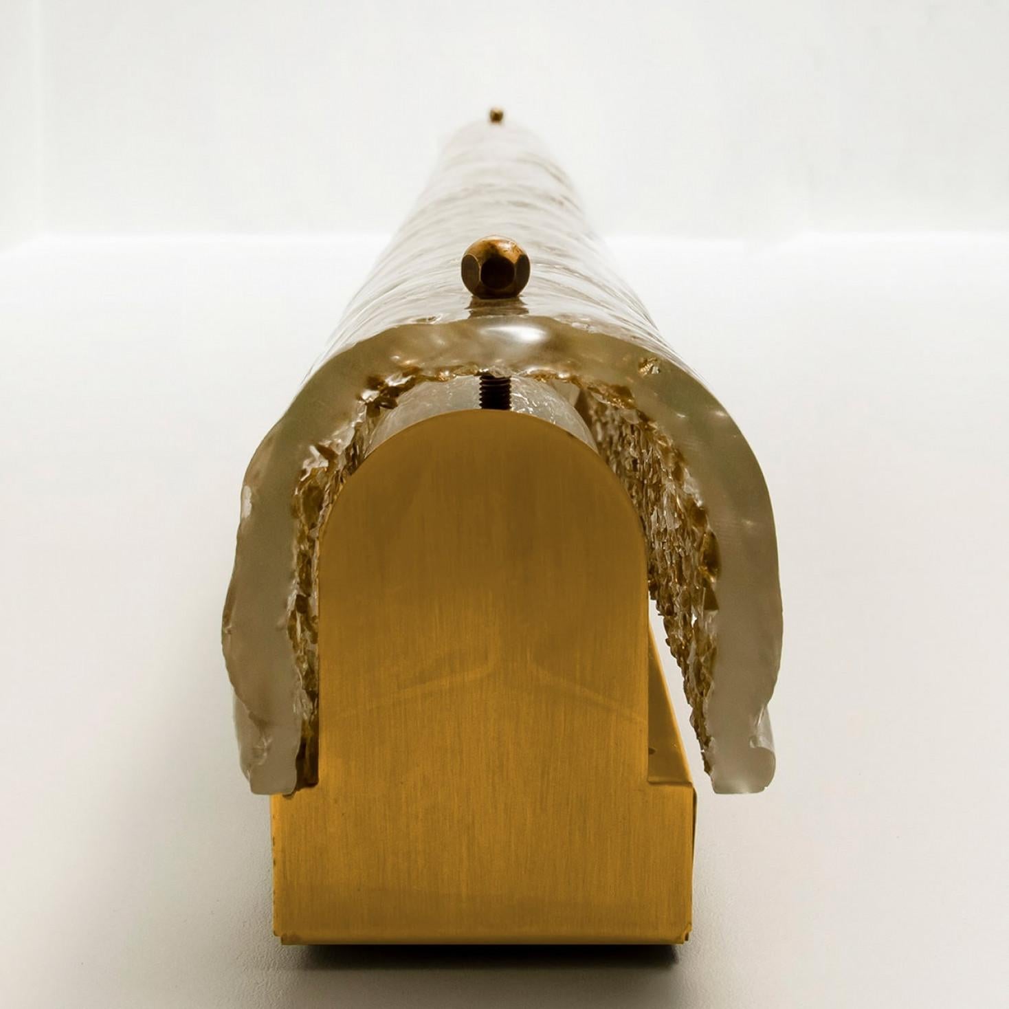 1 de los 2 apliques de cristal marrón latón de Hillebrand, Alemania, 1960 Otro en venta