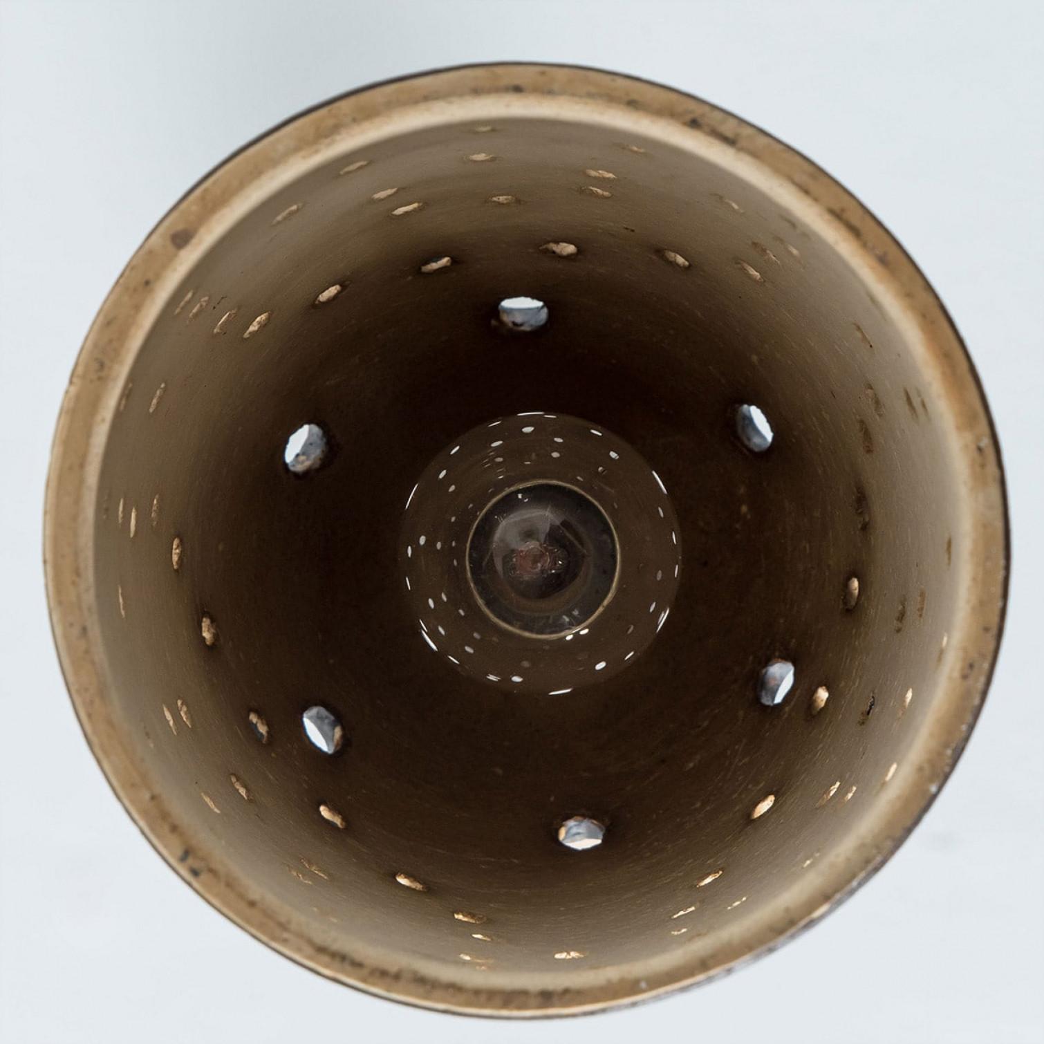 1 of the 2 Burgundy Beige Ceramic Pendants, Denmark, 1960s en venta 2