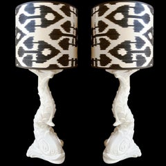 1 of the 2 Ceramic Koi Fish Table Lamps, Italy, 1970s