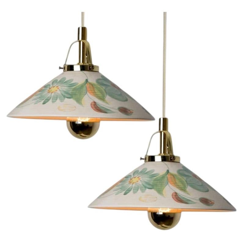 1 des 2 lampes suspendues en céramique par Søholm Stentøj, années 1960/1970