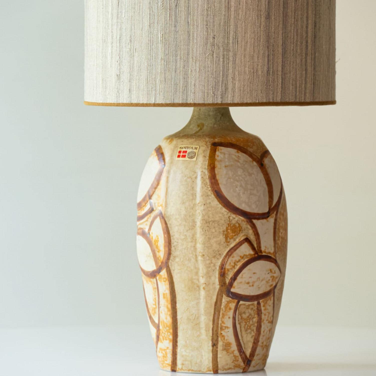 1 of the 2 Ceramic Table Lamps by Noomi Backhausen for Soholm, Denmark 1960 For Sale 2