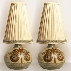 1 de las 2 Lámparas de mesa de cerámica de Noomi Backhausen para Soholm, Dinamarca Años 70