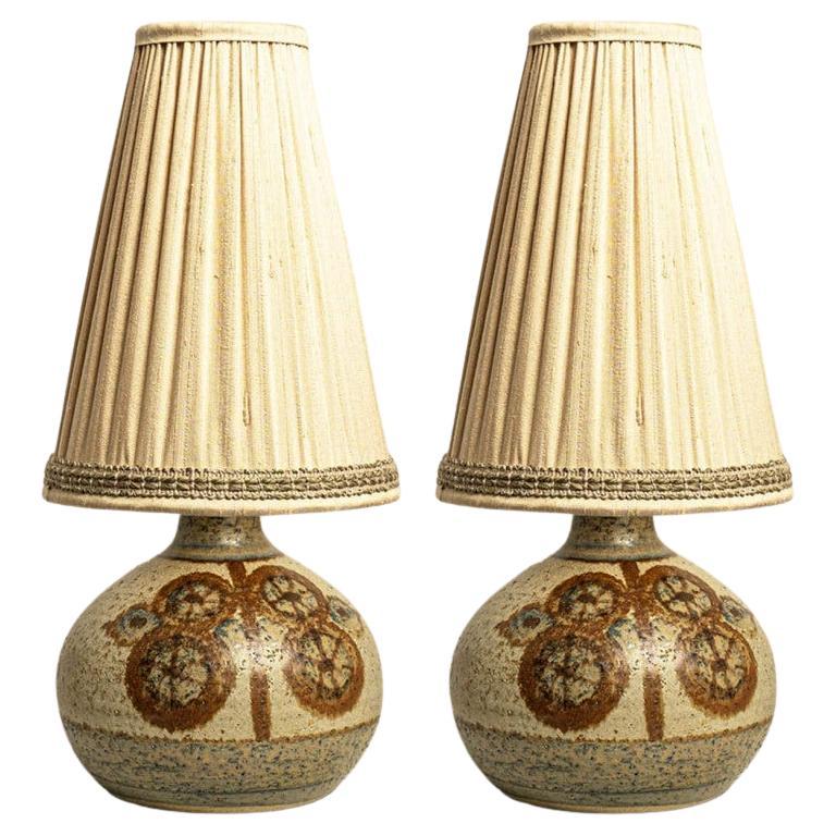 1 delle 2 lampade da tavolo in ceramica di Noomi Backhausen per Soholm, Danimarca anni 
70