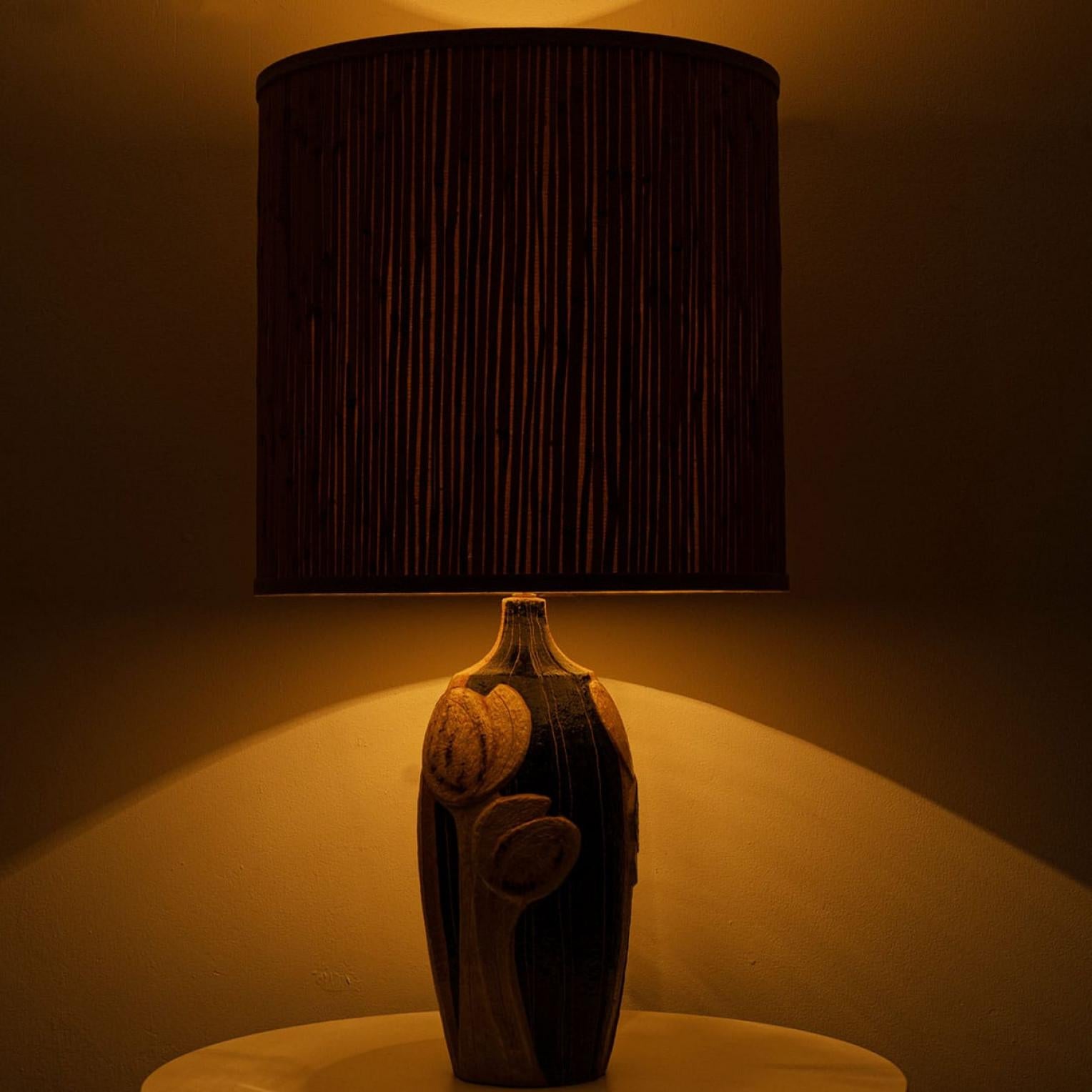1 of the 2 Ceramic Table Lamps by Noomi Backhausen for Soholm With Custom Shade en vente 2