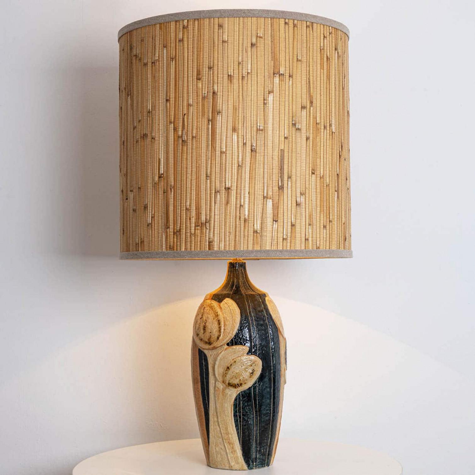 1 of the 2 Ceramic Table Lamps by Noomi Backhausen for Soholm With Custom Shade en vente 3