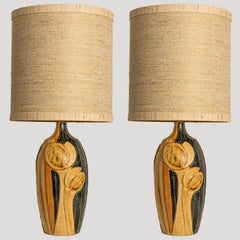 1 of the 2 Ceramic Table Lamps by Noomi Backhausen for Soholm With Custom Shade