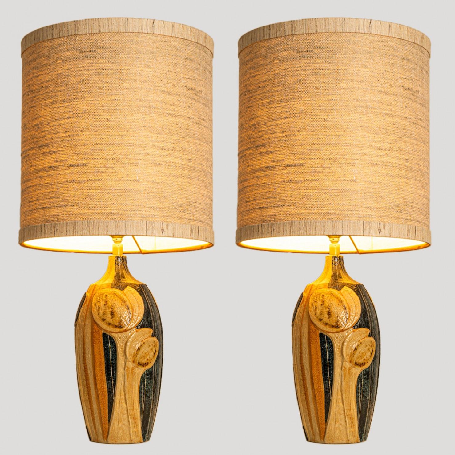 Autre 1 of the 2 Ceramic Table Lamps by Noomi Backhausen for Soholm With Custom Shade en vente