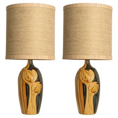 1 of the 2 Ceramic Table Lamps by Noomi Backhausen for Soholm With Custom Shade