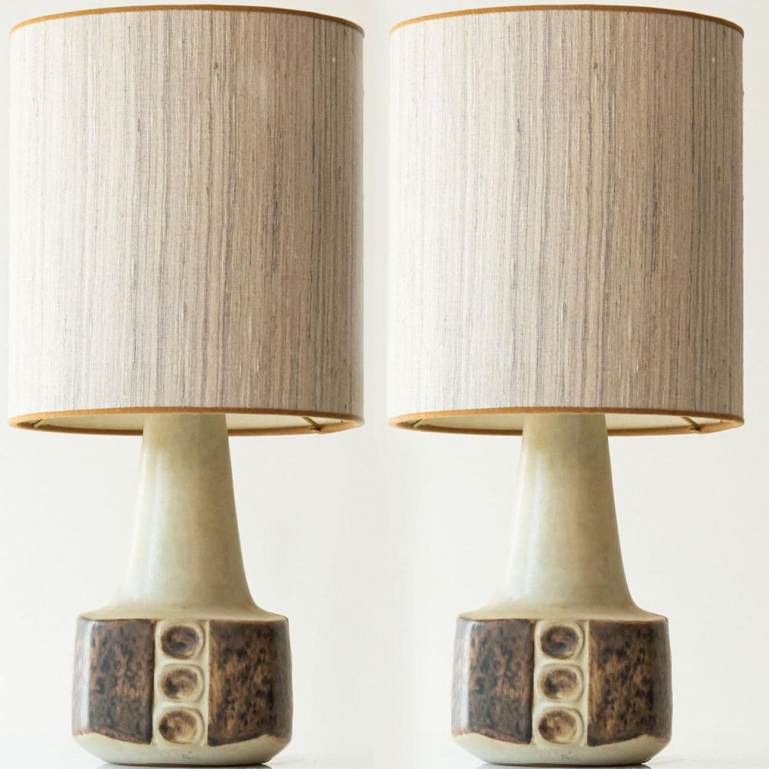 Brutalismo 1 of the 2 Ceramic Table Lamps for Soholm, Denmark 1960s in vendita