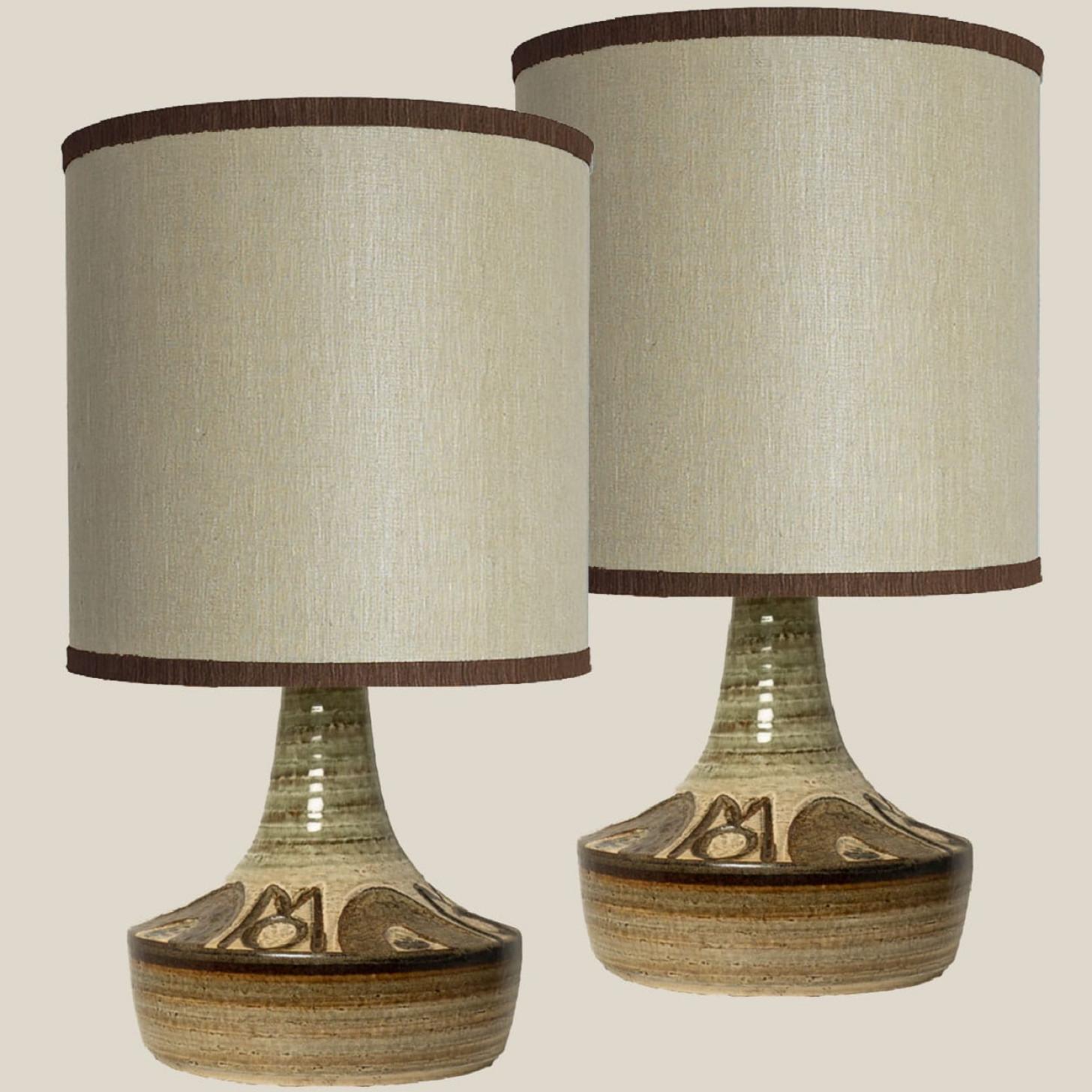 Ceramica 1 of the 2 Ceramic Table Lamps, Noomi Backhausen for Soholm, Denmark 1960s in vendita