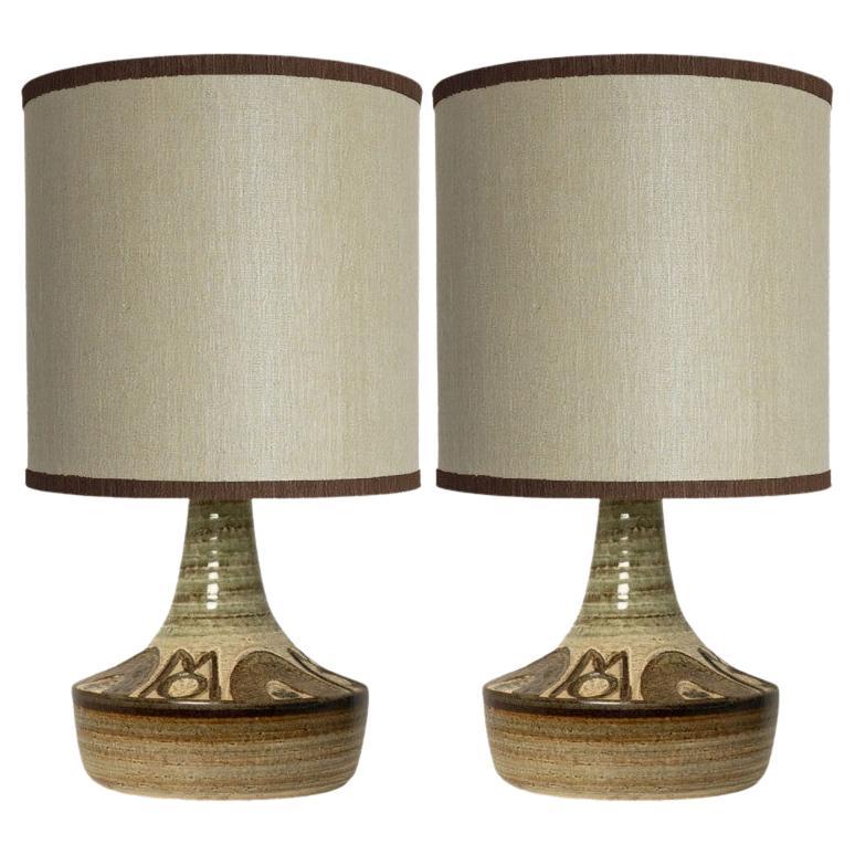 1 of the 2 Ceramic Table Lamps, Noomi Backhausen for Soholm, Denmark 1960s