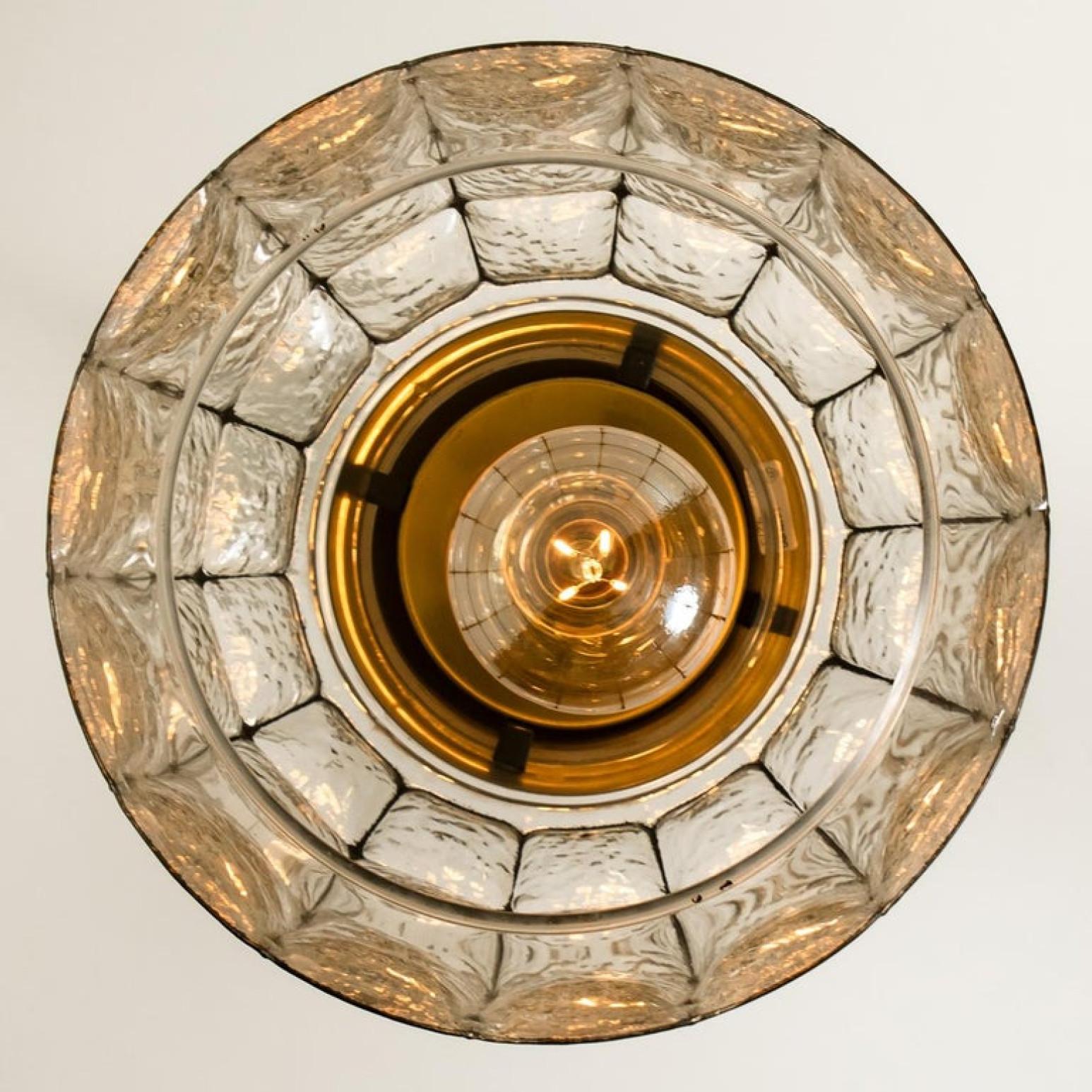1 of the 2 Circle Iron and Bubble Glass Chandeliers, Limburg For Sale 1