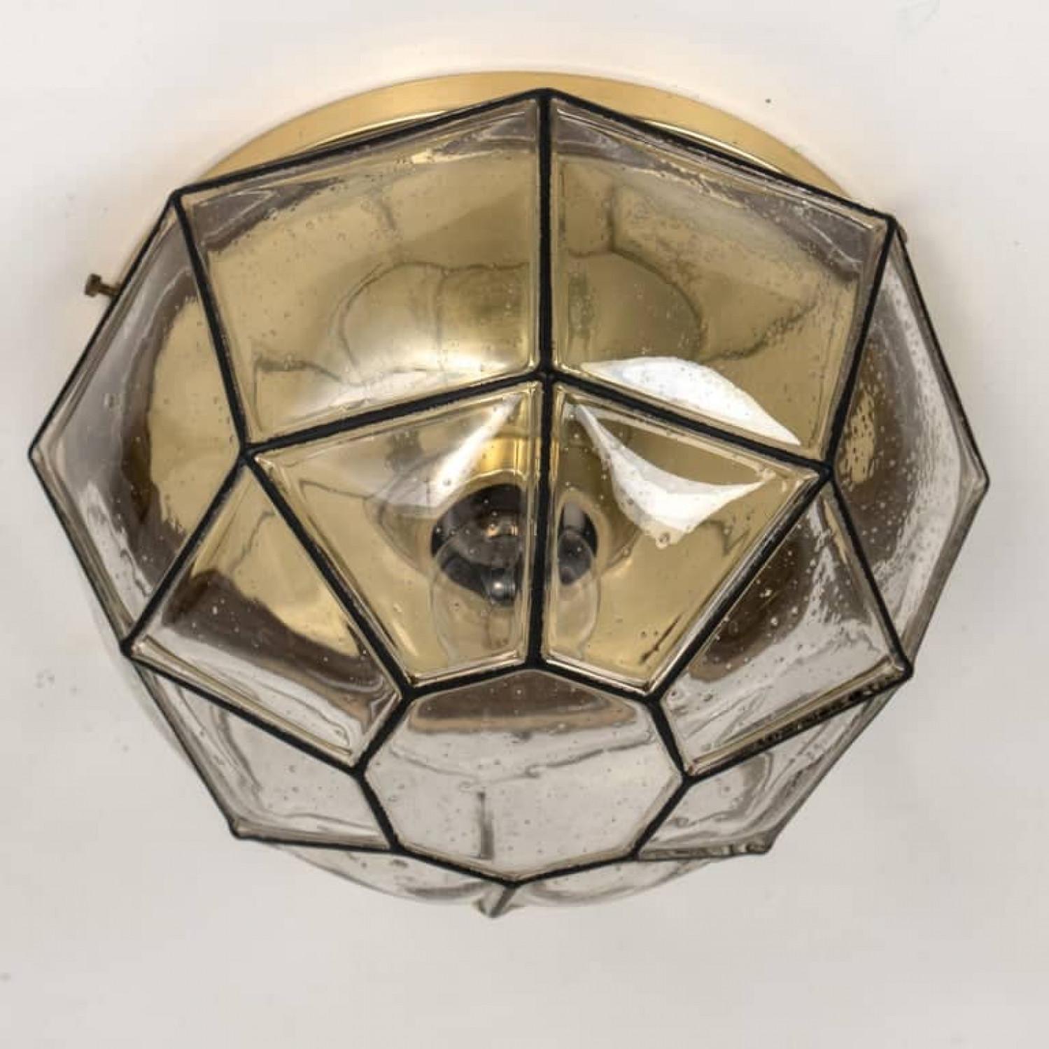1 de los 2 Empotrable o aplique de cristal transparente de Limburg, años 60 Alemán en venta