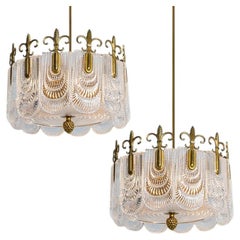 1 of the 2 Clear Glass French Lily Chandelier, Germany