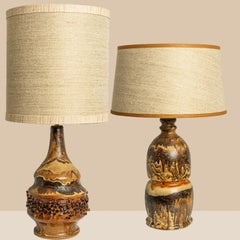 1 de las 2 Lámparas de mesa de cerámica danesa, 1970