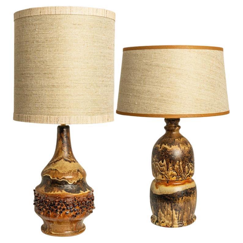 1 of the 2 Danish Ceramic Table Lamps, 1970
