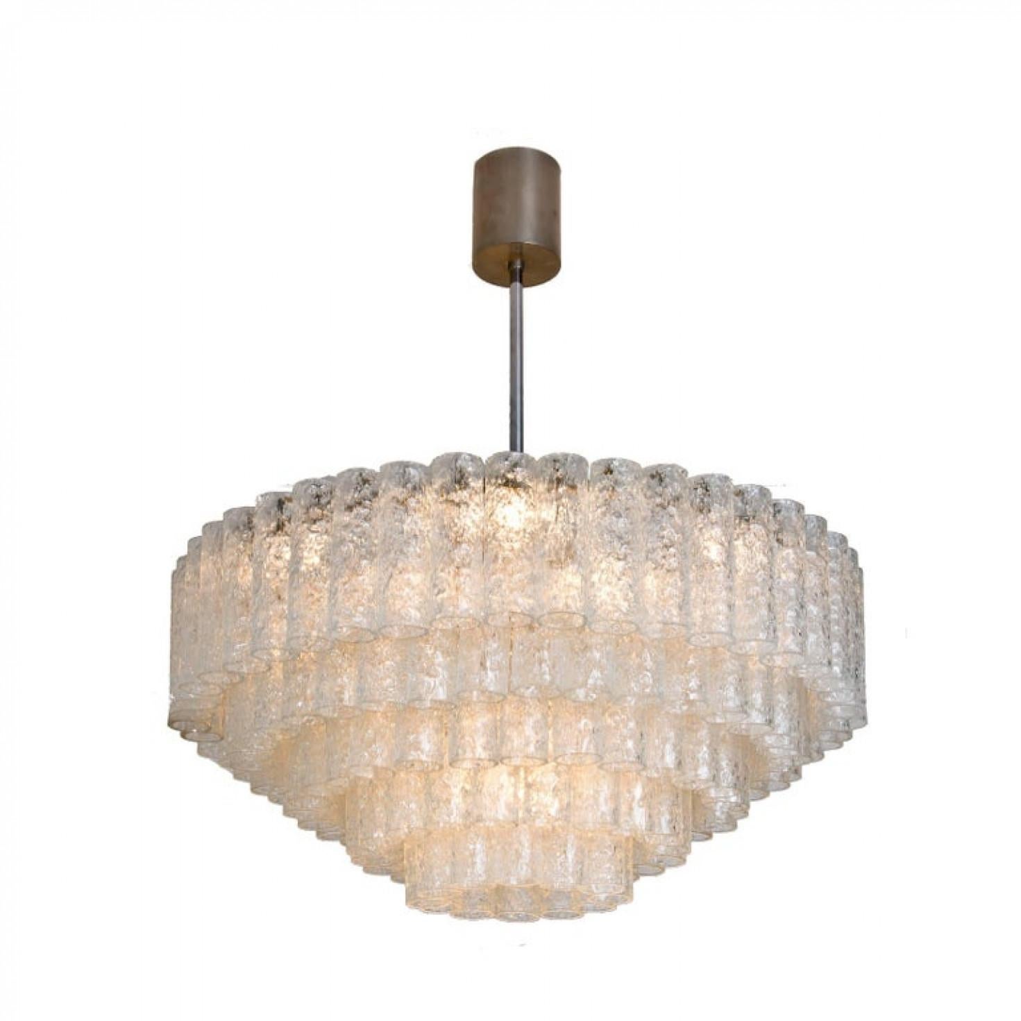 1 der 2 Klar-Kronleuchter aus Doria, Einbaubeleuchtung, 1960 im Angebot 6