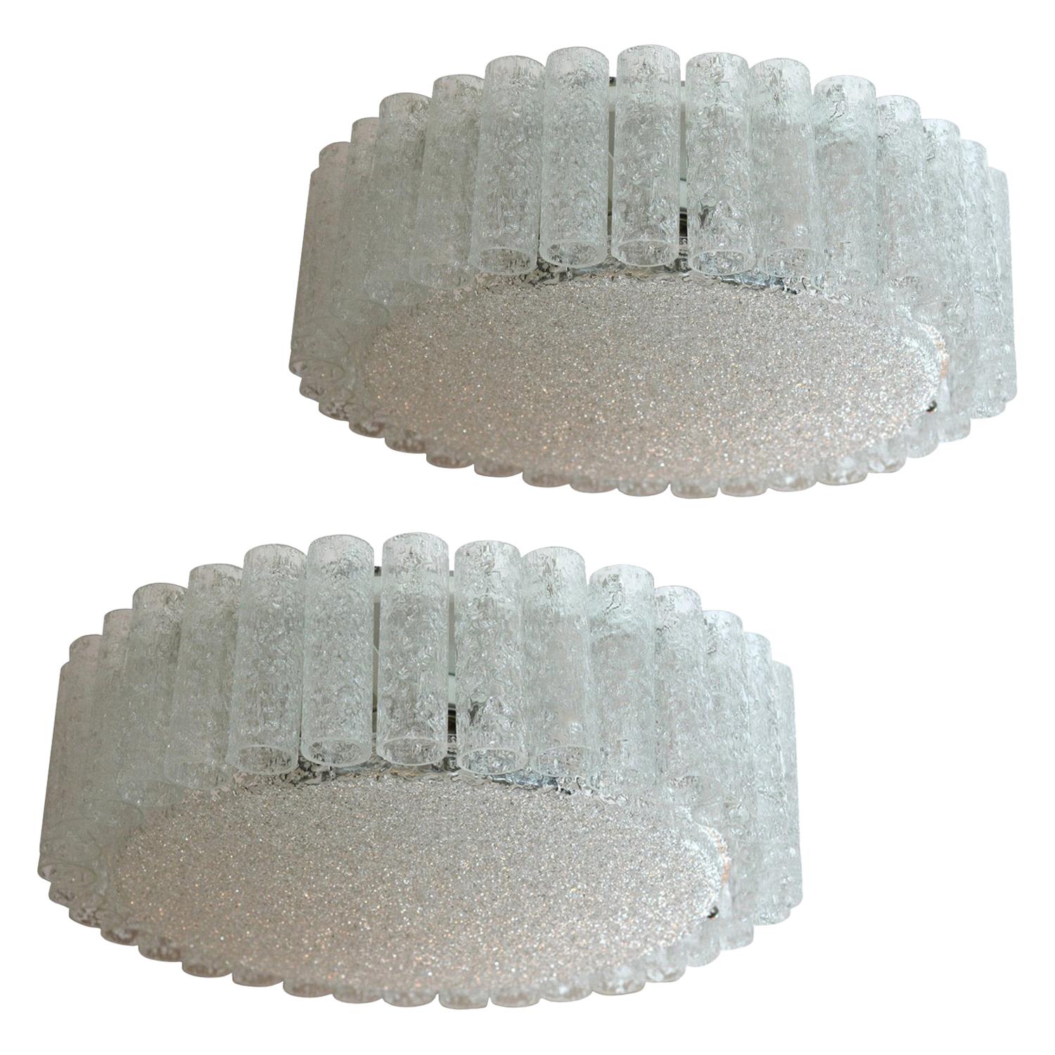 1 of the 2 Doria Clear Flush Mount Chandeliers, for Fawn 1960 For Sale 5