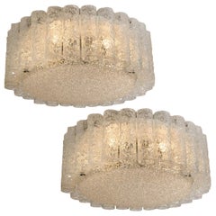 1 of the 2 Doria Clear Flush Mount Chandeliers, for Fawn 1960