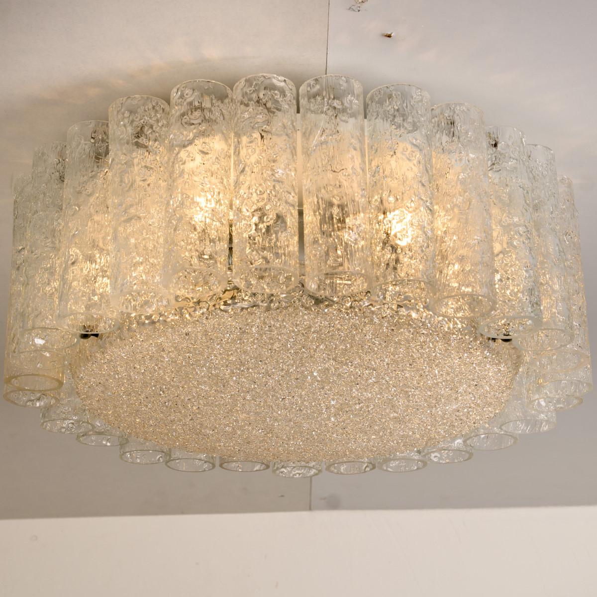 Mid-Century Modern 1 of the 2 Doria Clear Flushmount Chandeliers, 1960 For Sale