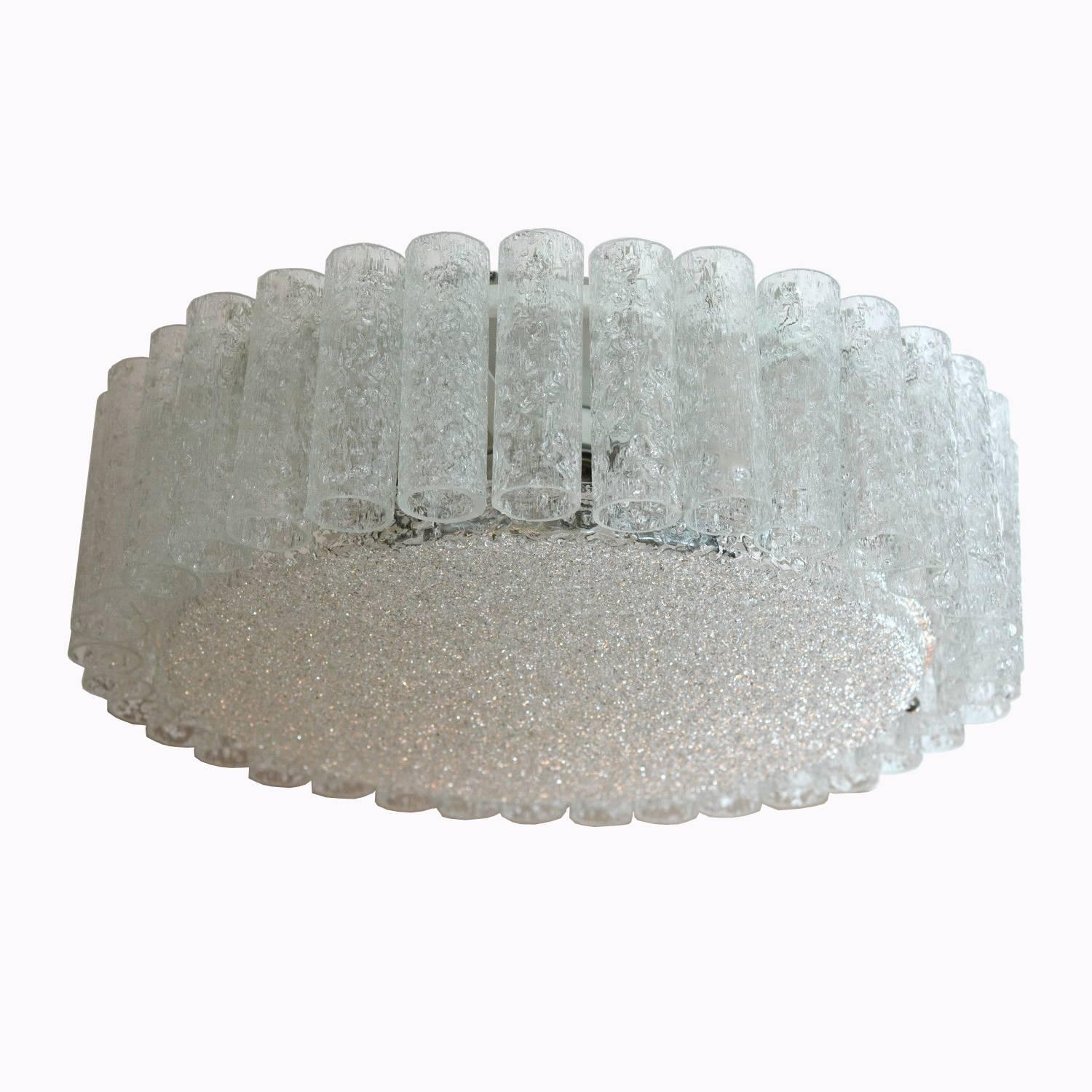 1 of the 2 Doria Clear Flushmount Chandeliers, 1960 In Good Condition For Sale In Rijssen, NL