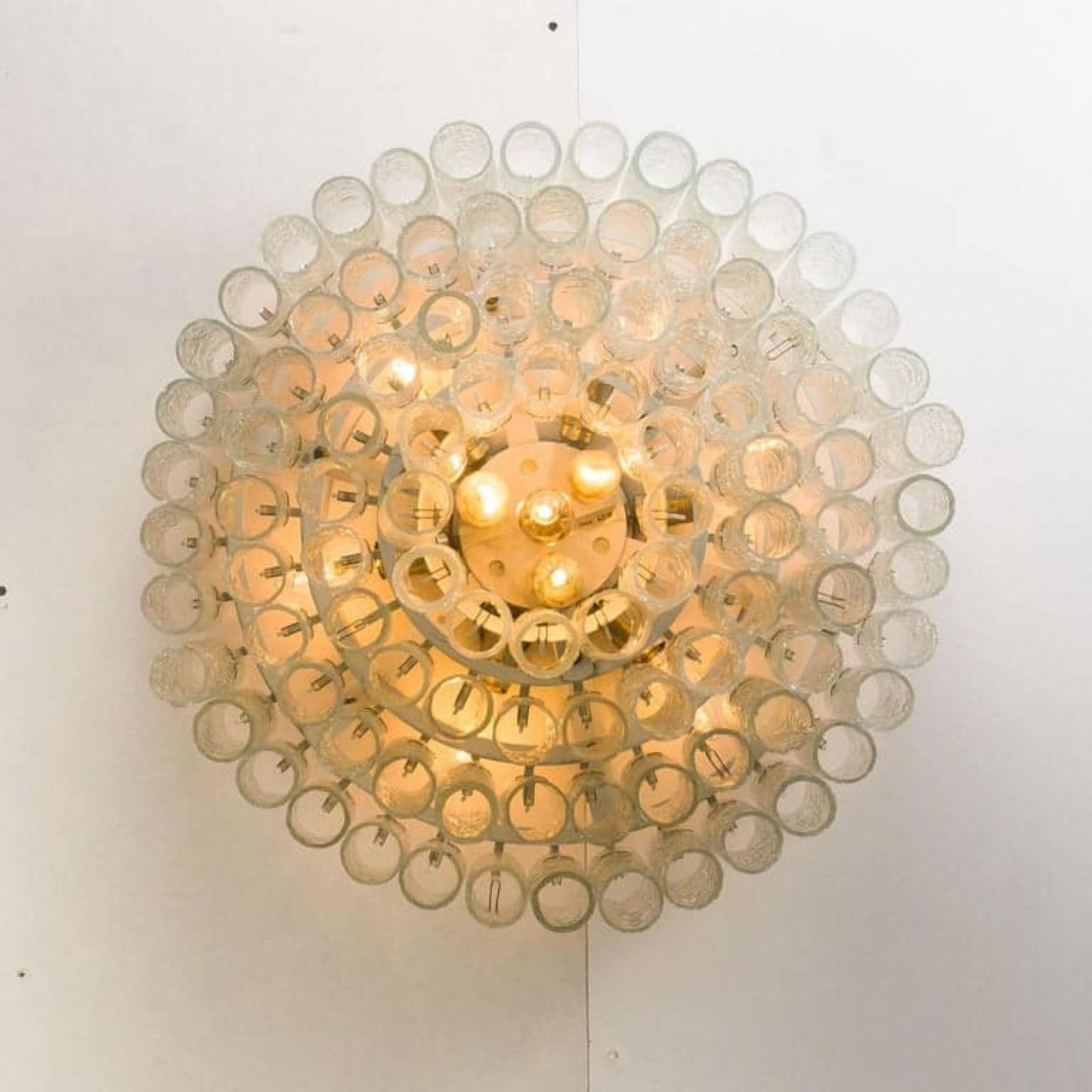 Mid-20th Century 1 of the 2 Doria Organic Ballroom Flush Mounts with Glass Tubes, 1960s For Sale