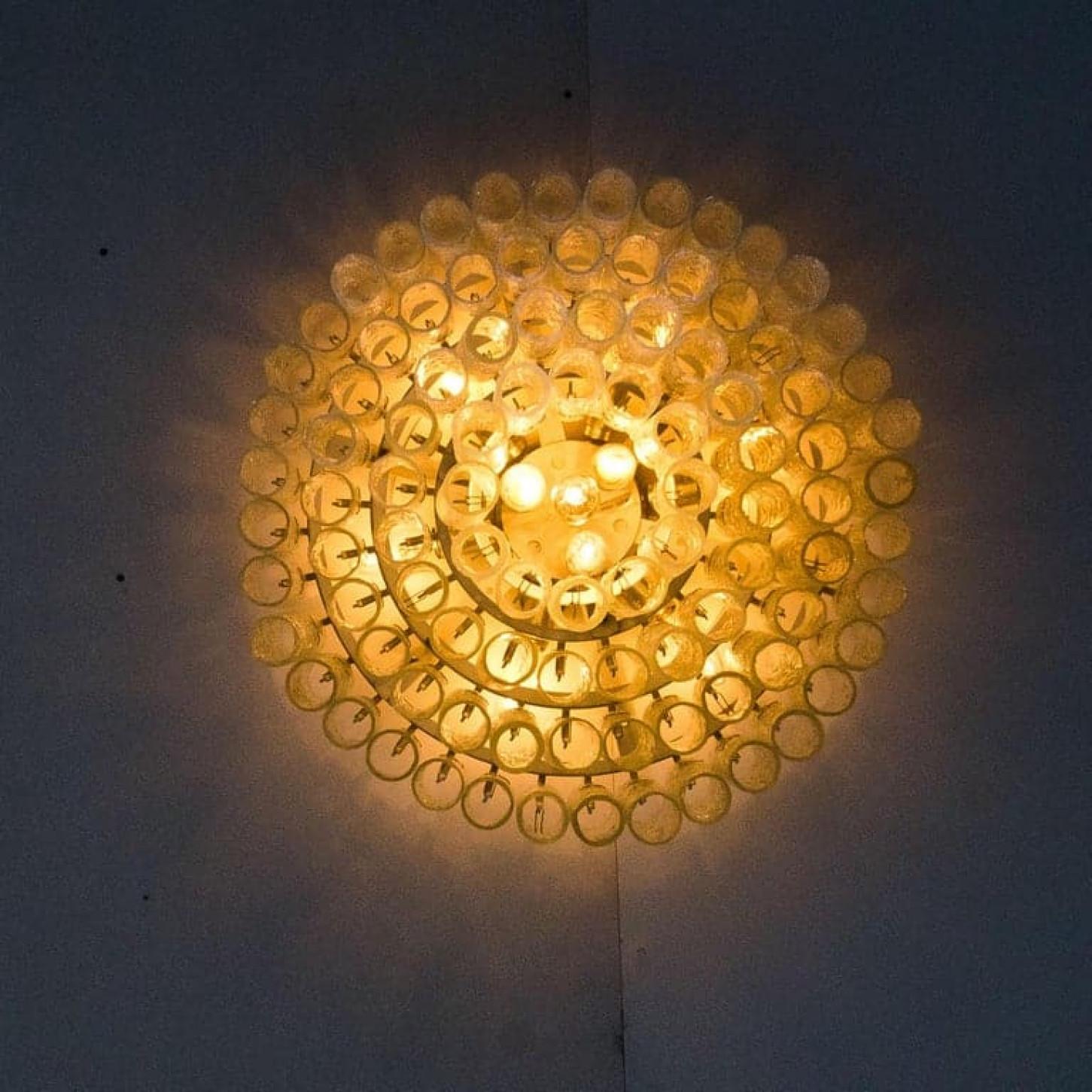 1 of the 2 Doria Organic Ballroom Flush Mounts with Glass Tubes, 1960s For Sale 1