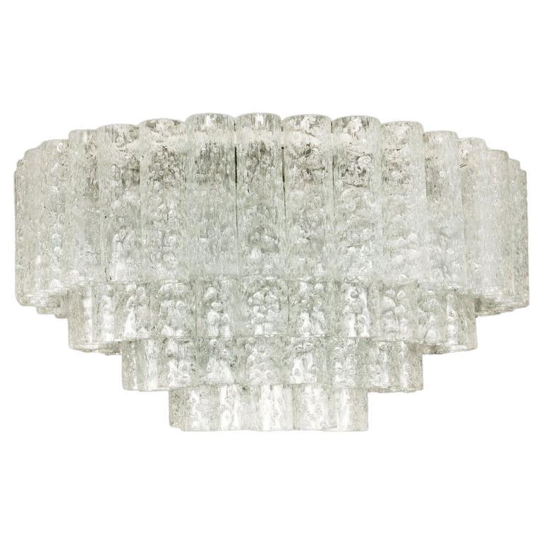 1 of the 2 Doria Organic Ballroom Flush Mounts with Glass Tubes, 1960s For Sale