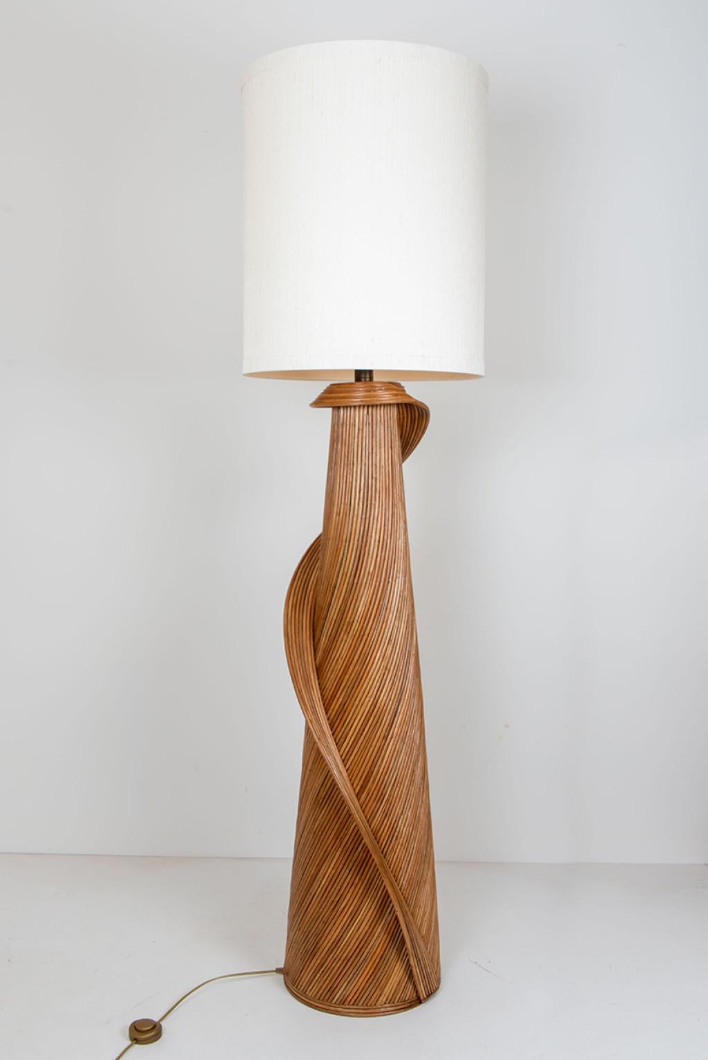 1 of the 2 Eco-friendly Large Rattan Floor Lamps by René Houben For Sale 1