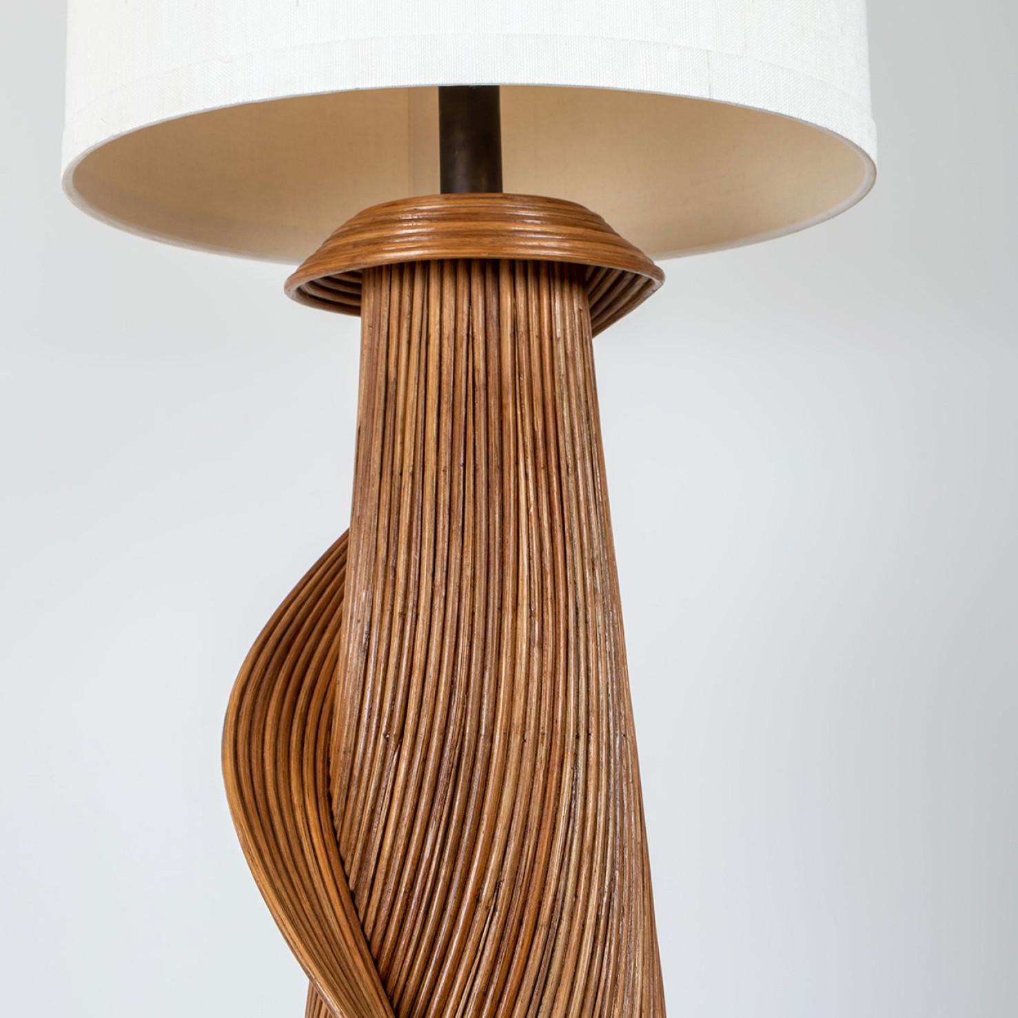 1 of the 2 Eco-friendly Large Rattan Floor Lamps by René Houben For Sale 2