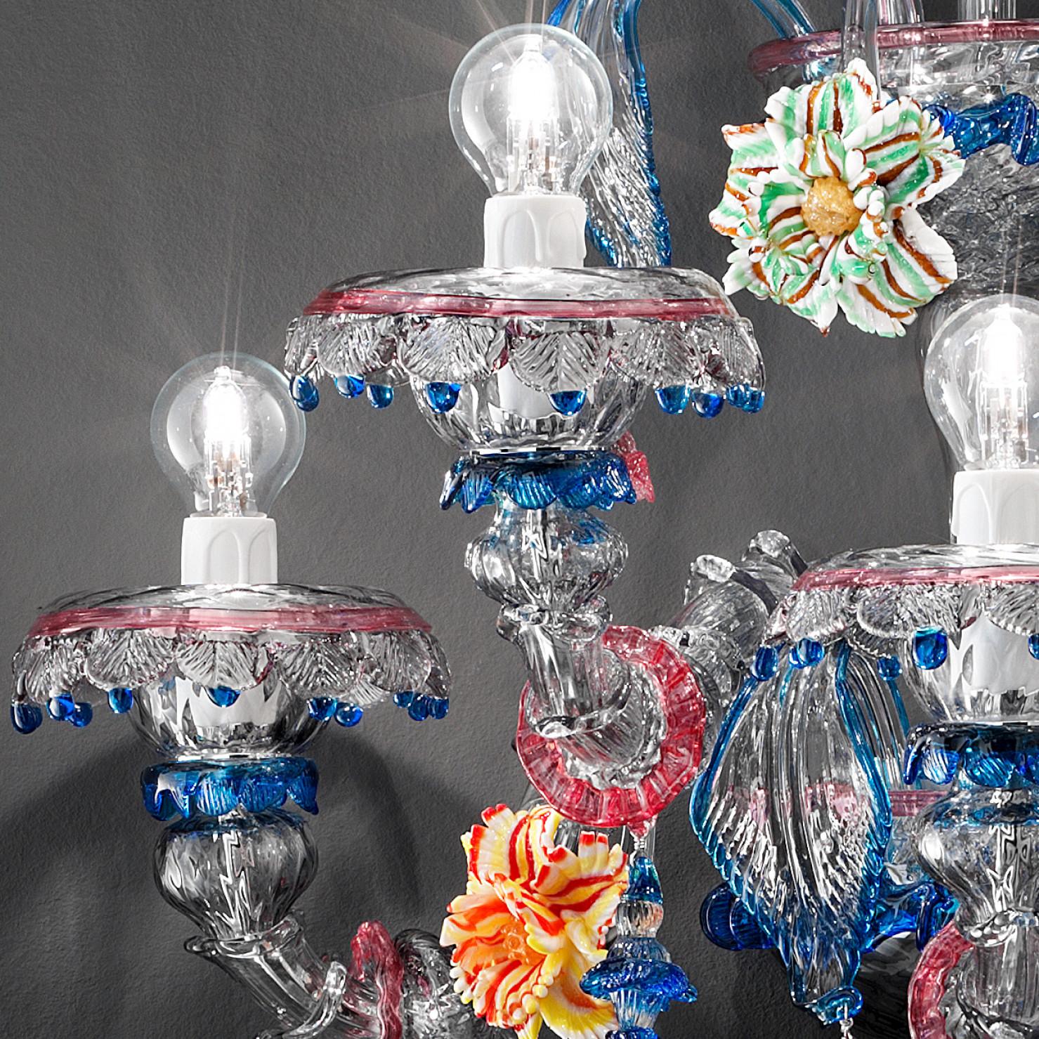 Murano Glass 1 of the 2 Exceptional and Rich Wall Lights,  Murano For Sale