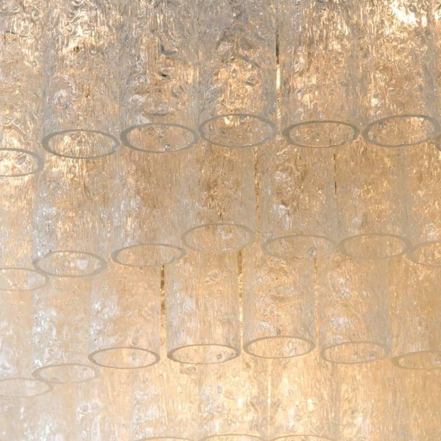 1 of the 2 Exceptional Huge Five-Tier Doria Light Sculpture, 130 Glass Tubes For Sale 2