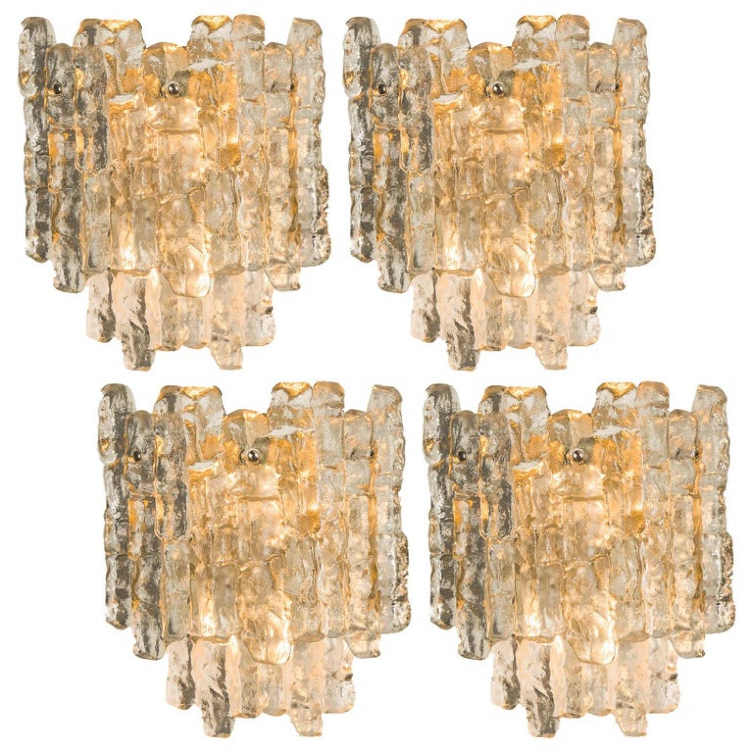 1 of the 2 Exceptional Huge Glass Flush Mount /Chandeliers by J.T. Kalmar, 1960s For Sale 3