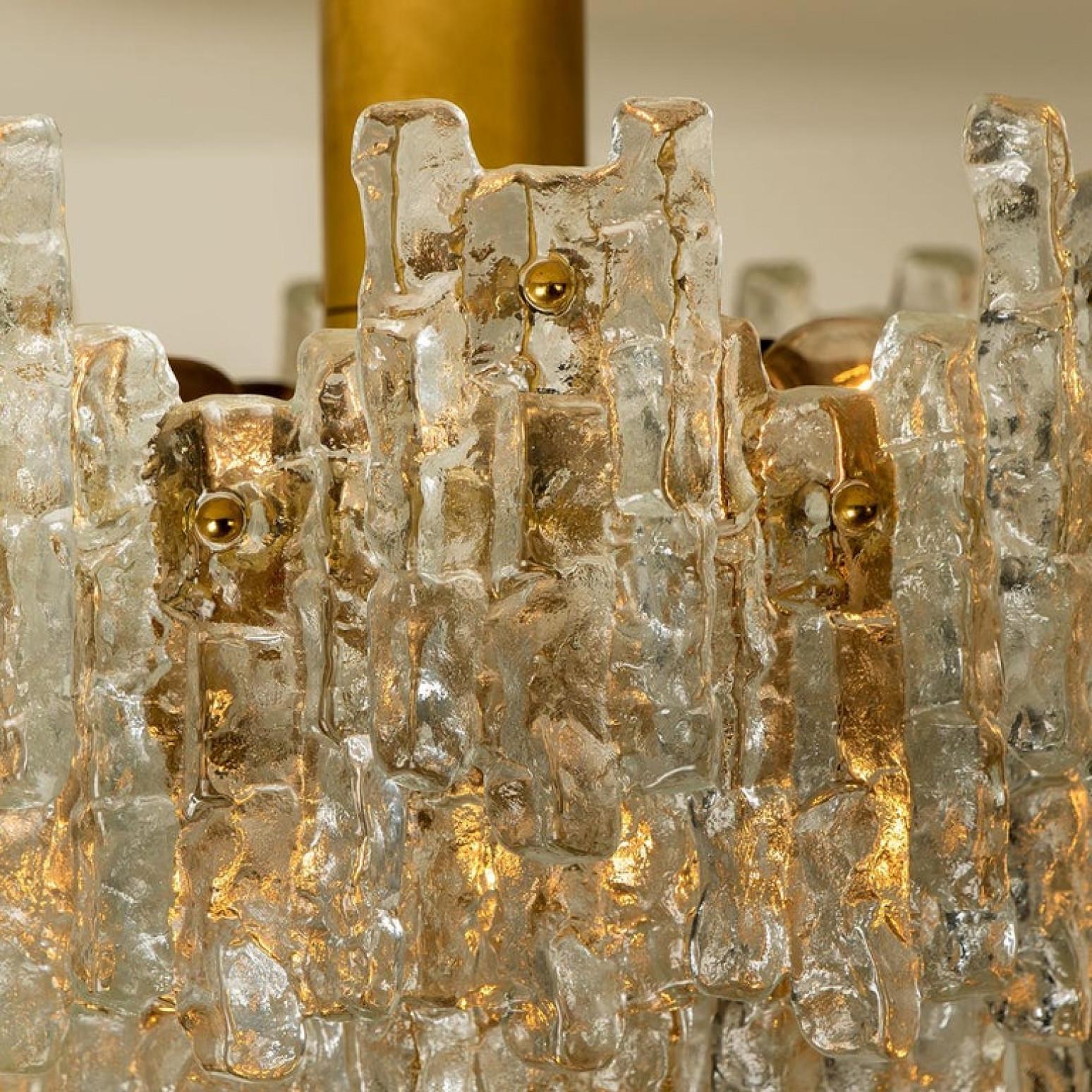 Other 1 of the 2 Exceptional Huge Glass Flush Mount /Chandeliers by J.T. Kalmar, 1960s For Sale