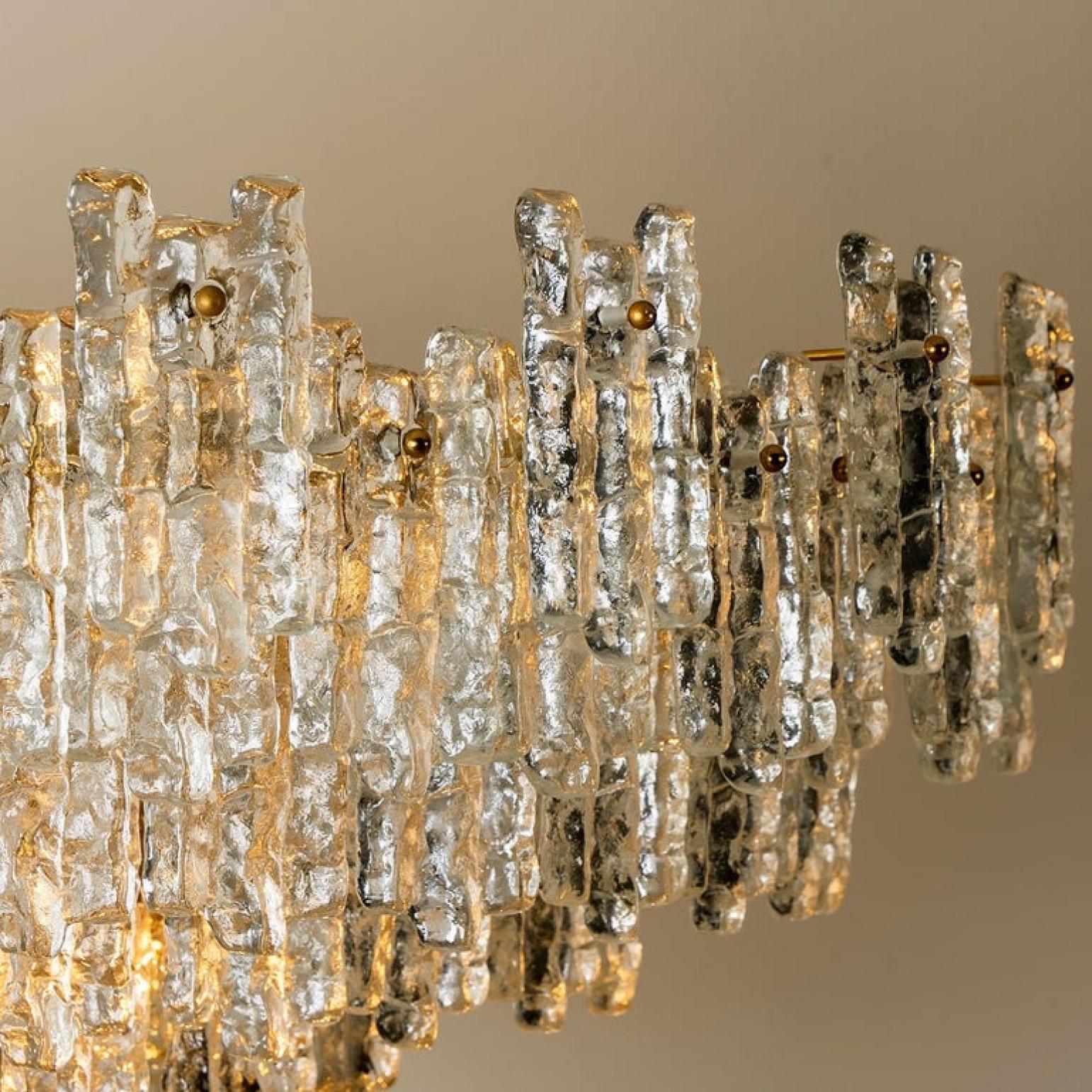 20th Century 1 of the 2 Exceptional Huge Glass Flush Mount /Chandeliers by J.T. Kalmar, 1960s For Sale