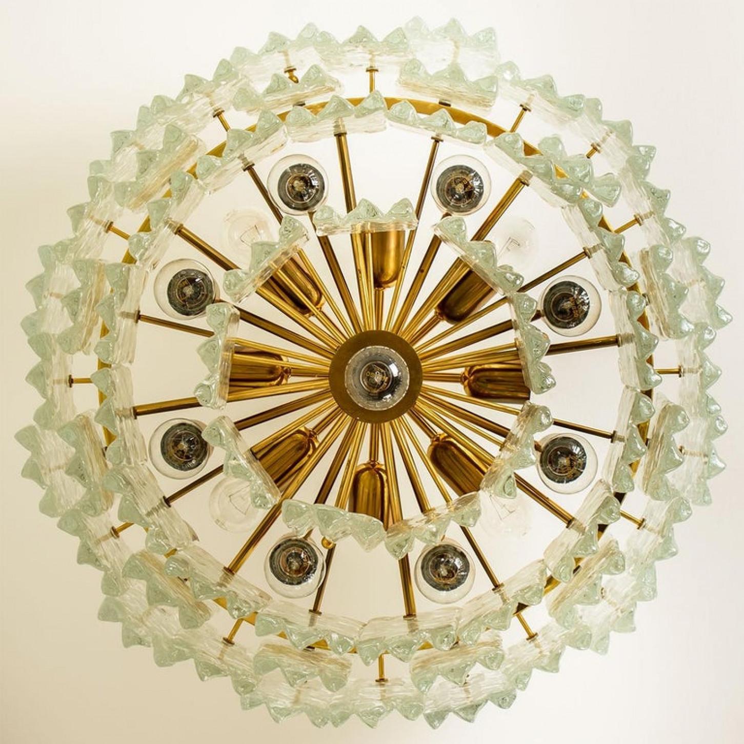 1 of the 2 Exceptional Huge Glass Flush Mount /Chandeliers by J.T. Kalmar, 1960s For Sale 1