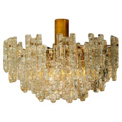 1 of the 2 Exceptional Huge Glass Flush Mount /Chandeliers by J.T. Kalmar, 1960s