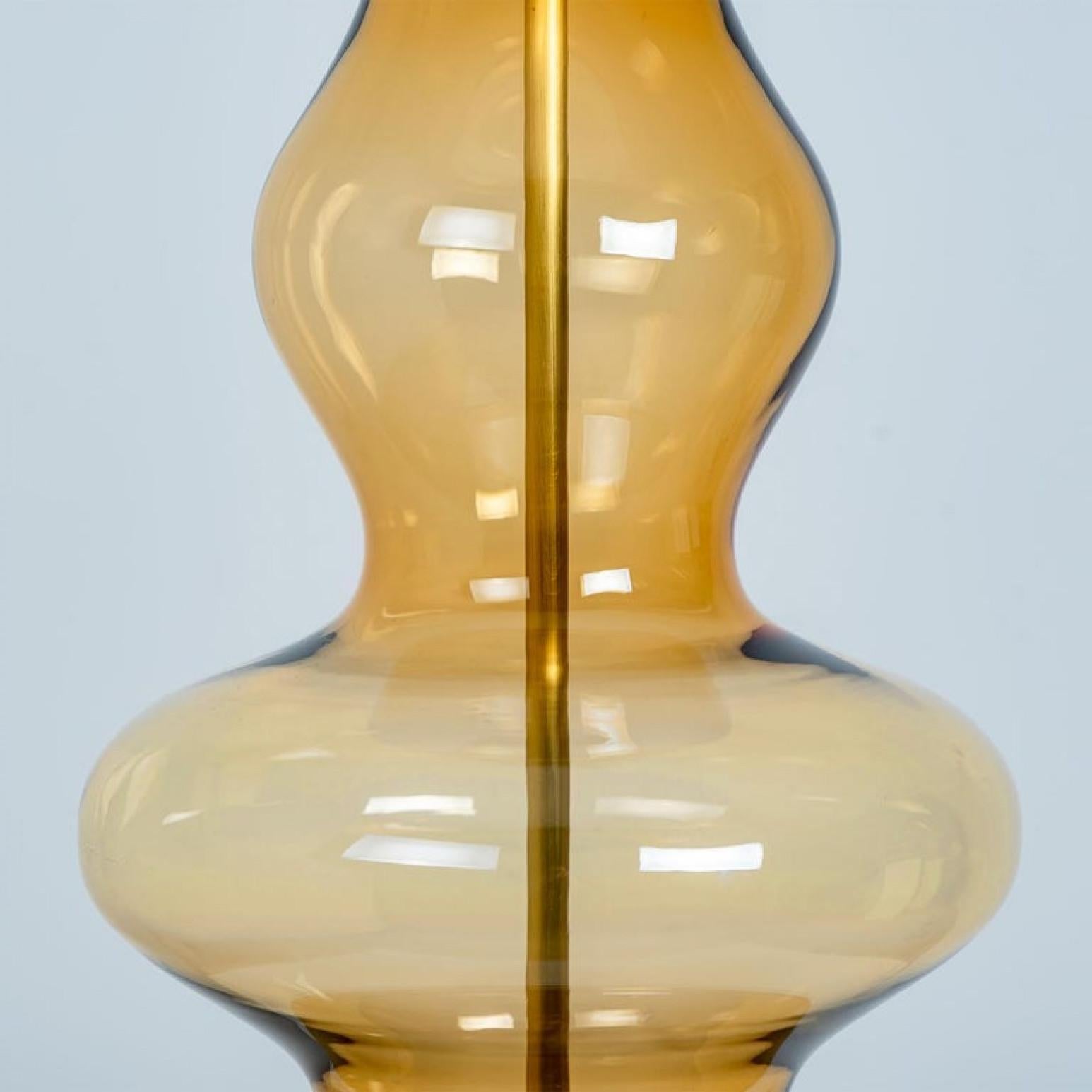 1 of the 2 Extra Large Glass Shaped Table Lamp with Custom Made Silk Lamp R Houb In Excellent Condition For Sale In Rijssen, NL