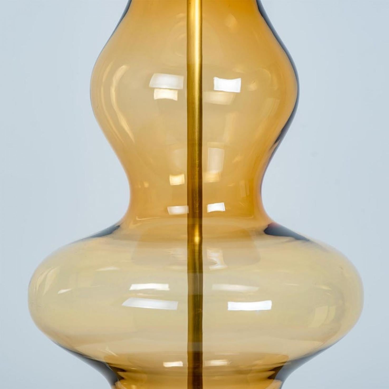Contemporary 1 of the 2 Extra Large Glass Shaped Table Lamp with Custom Made Silk Lamp R Houb For Sale