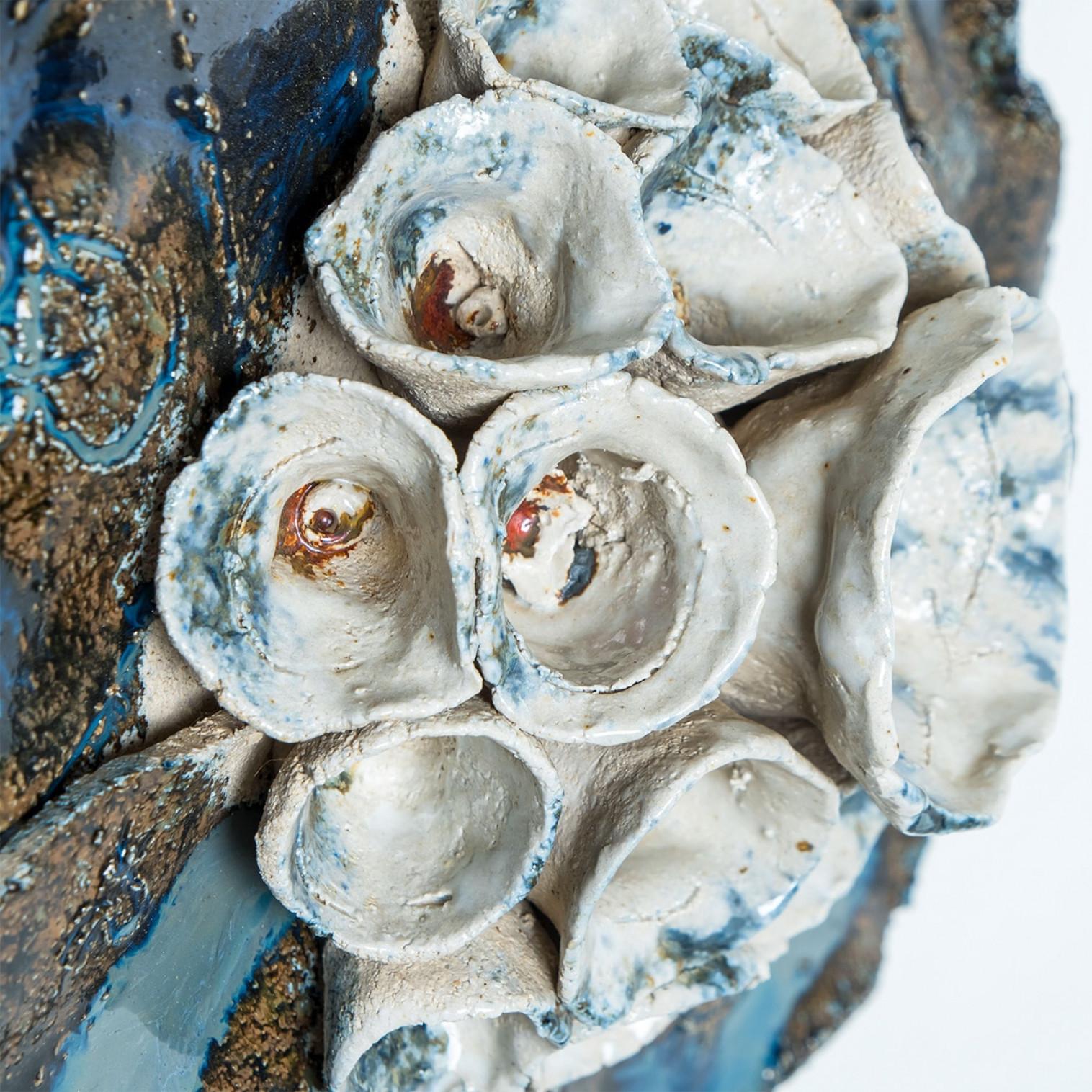 1 delle 2 applique floreali in ceramica, Danimarca, 1970 in vendita 2