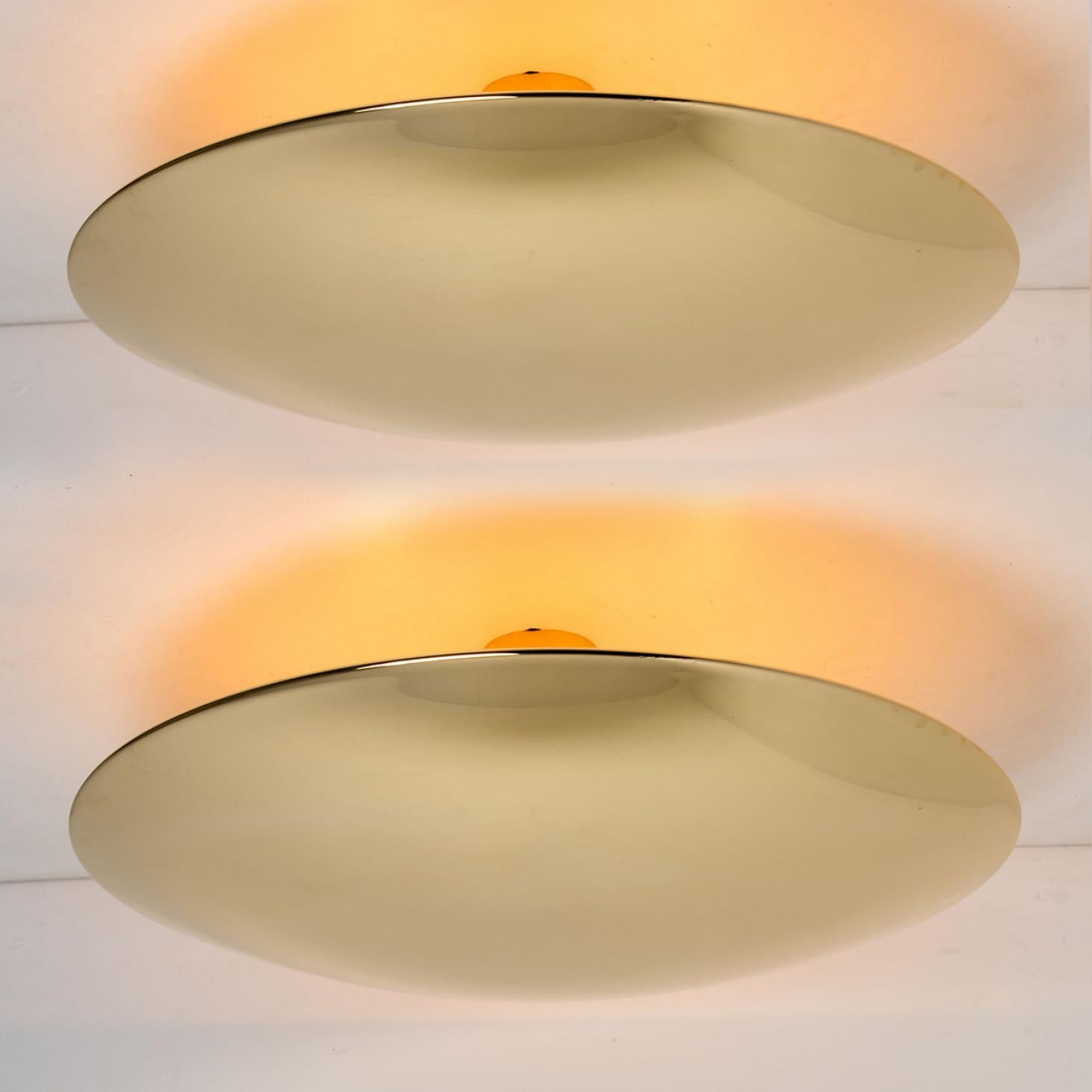 1 of the 2 Florian Schulz Brass Flush Mount Ceiling / Wall Lights For Sale 6
