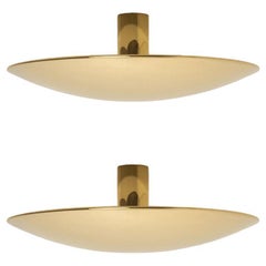 1 of the 2 Florian Schulz Brass Flush Mount Ceiling / Wall Lights