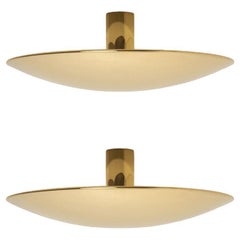 1 der 2 Florian Schulz Brass Flush Mount Ceiling / Wall Lights