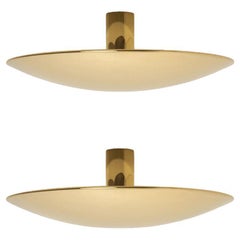 1 of the 2 Florian Schulz Brass Flush Mount Ceiling / Wall Lights