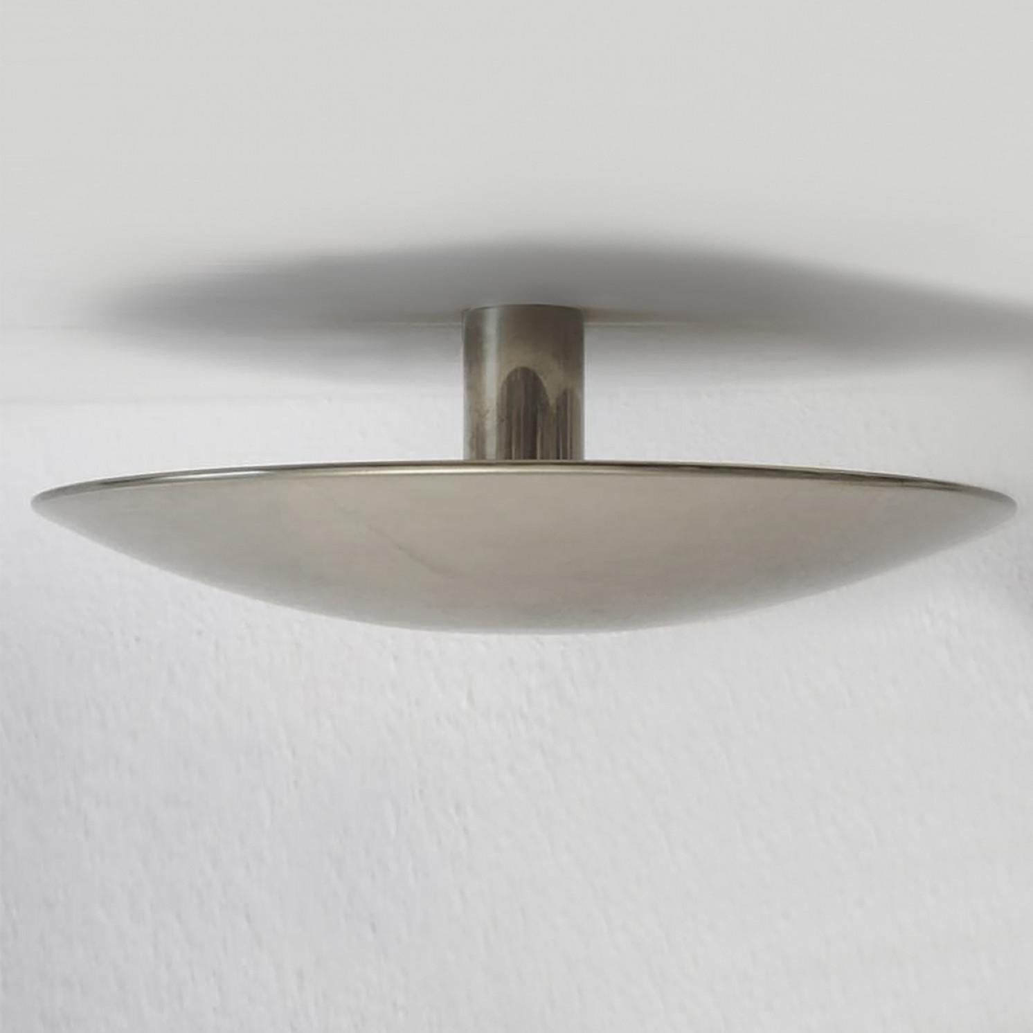 1 of the 2 Florian Schulz Nickel Plated Flush Mount Ceiling / Wall Lights For Sale 1